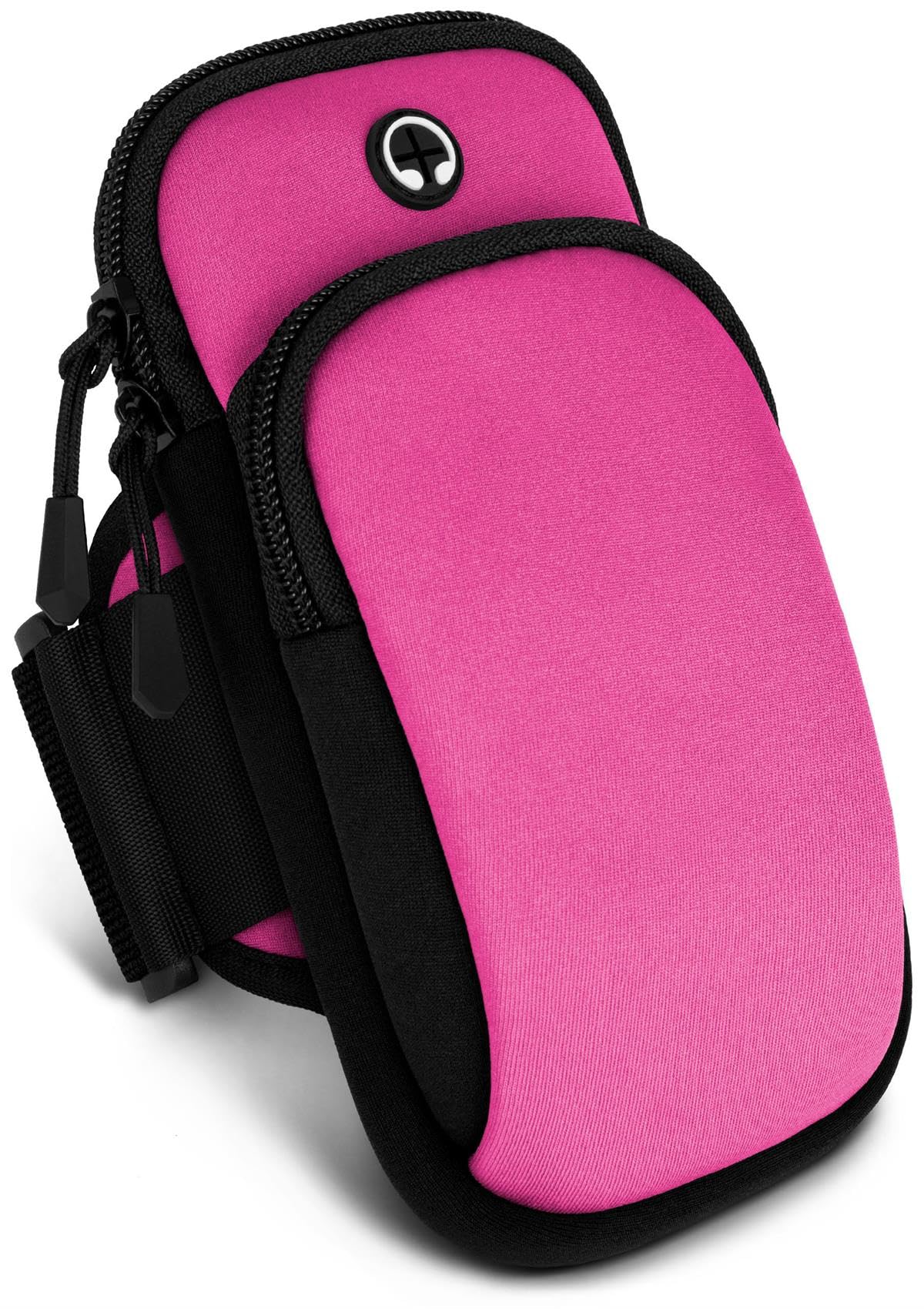 ONEFLOW Premium Sportarmband Handy Armband zum Joggen kompatibel mit Samsung Galaxy Z Flip 5 | Lauftasche Smartphone Armtasche weich, 2 Fächer - Sport Handyhalterung Arm, Pink
