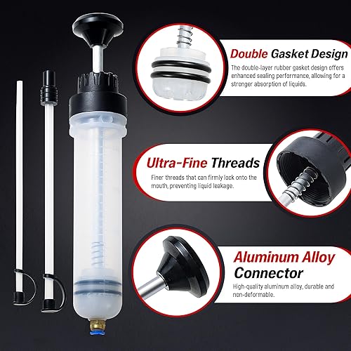 Miniatura 4 de Bomba extractora de aceite - Extractor de líquidos manual de 500 cc, bomba de aceite multifunción para automóvil, bomba de transferencia de