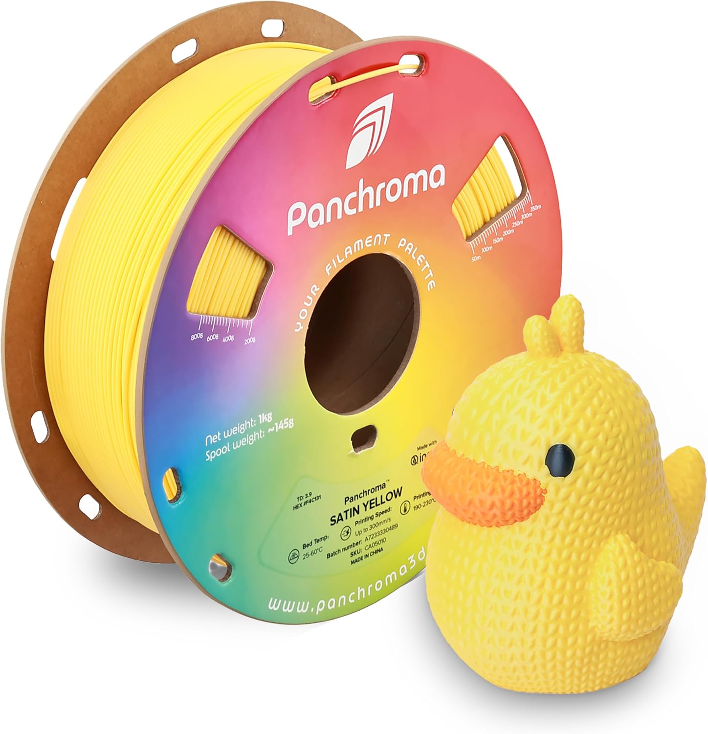 Polymaker Panchroma Satin PLA Filament, Satin Yellow 1.75mm 3D Printing Filament, 3D...