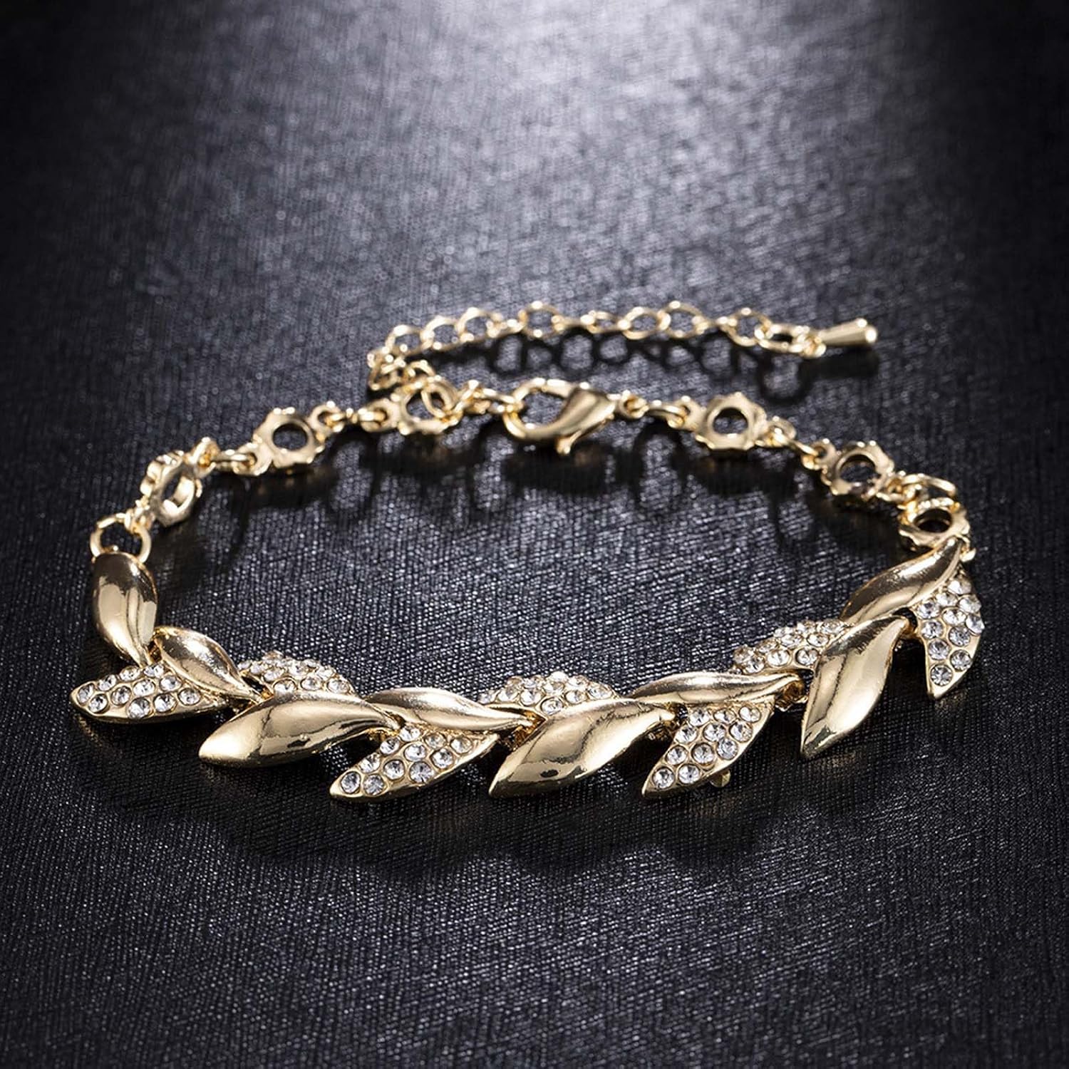 72ore Gold Leaf Chain Bracelet for Women Sparkling Adjustable Bracelet European And American Fashion Bridal Jewelry Trendy Stuff Gifts - Image 5