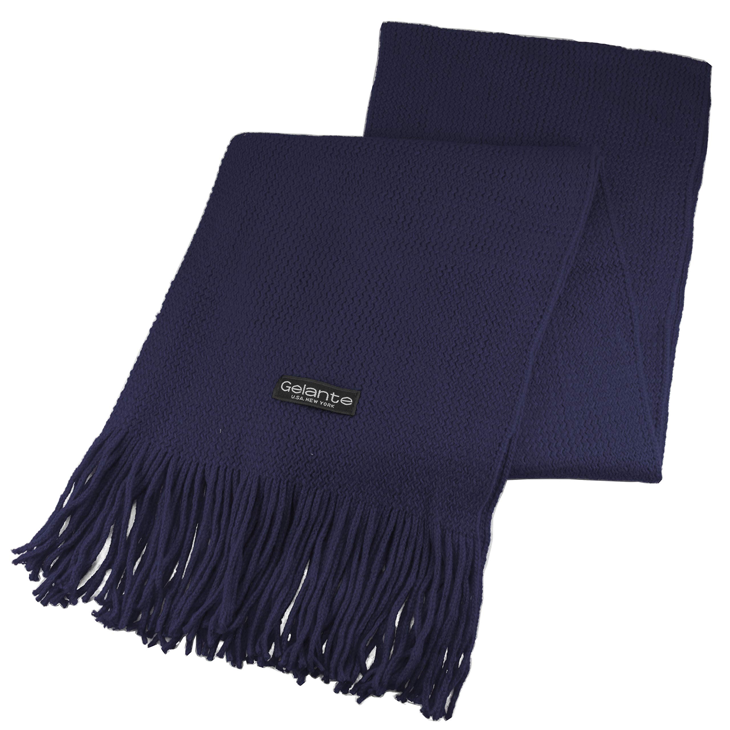 Gelante - Bufanda de invierno clásica para hombre, doble capa - Azul - talla única