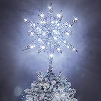 Vista 18 de Luxspire Decoración para árbol de Navidad, estrella iluminada 3D con enchufe USB y control remoto, luces de estrella para árbol de Navidad de 9.6