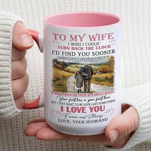 Miniatura 2 de Taza de café personalizada con texto en inglés To My Wife, 15 onzas y 11 onzas, tazas de café con texto en inglés To My Wife, regalo personalizado