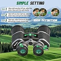 Vista 7 de Prismáticos de 10 x 50 con doble ajuste de ocular independiente, con lente BAK4 Prism FMC con visión de poca luz y visión grande, binocular