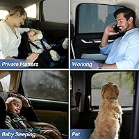 Vista 6 de Persianas para ventana de automóvil, paquete de 2 parasoles de malla transpirable para ventana lateral trasera de automóvil, pantalla elástica