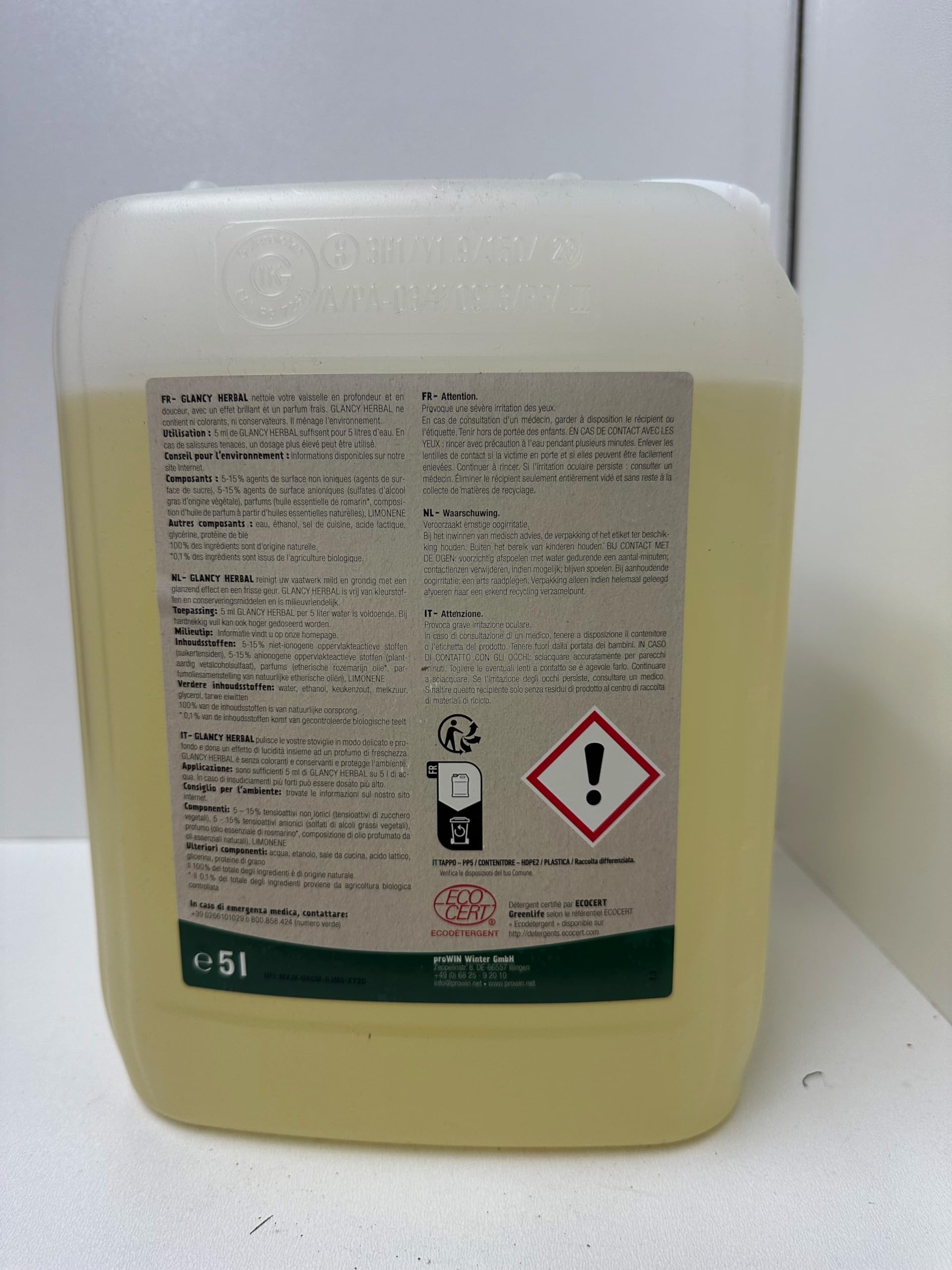 proWIN GLANCY HERBAL 5L - Sparpreis - Spülcreme Kräuterduft