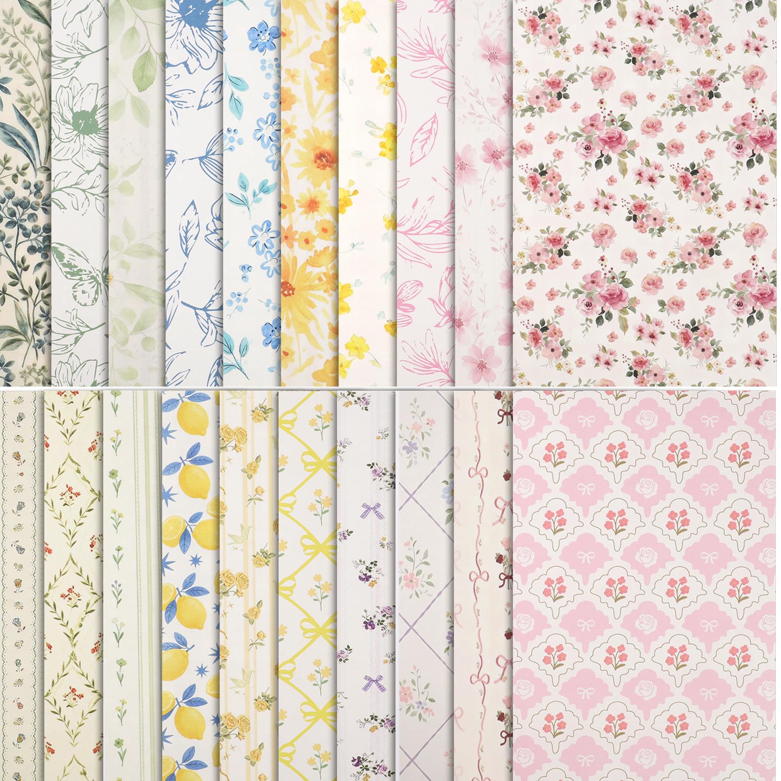 Floral Scrapbook Paper - 60 Sheets -1