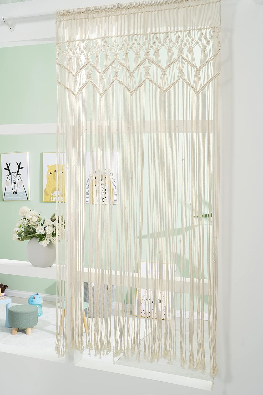 Homesunshine Macrame Wall Hanging Tapestry- Macrame Door Hanging, Room Divider, Macrame Curtains, Window Curtain, Door Curtains, Wedding Backdrop Arch Boho Wall Decor,35x73inch (35X73)