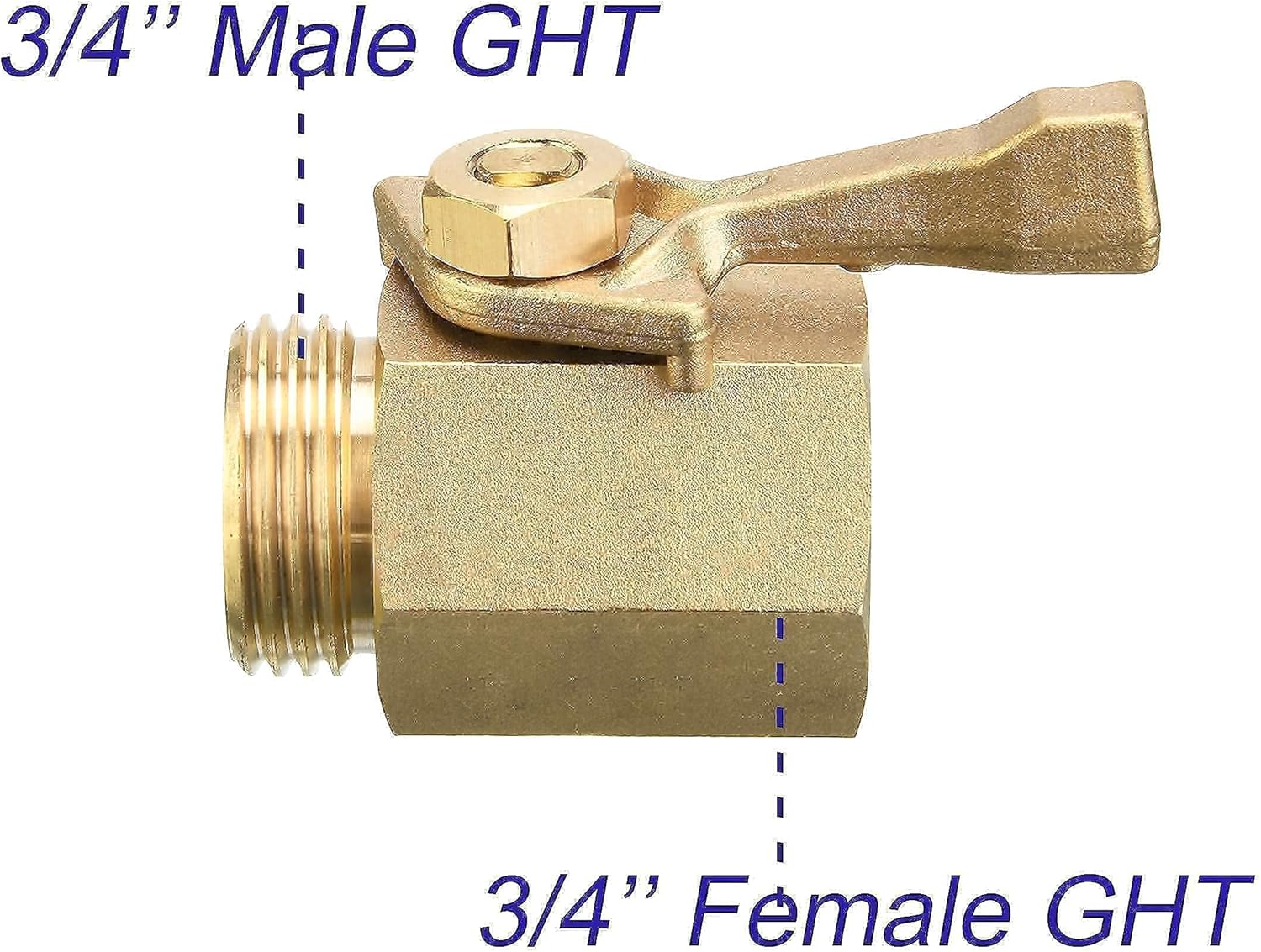 M MINGLE Garden Hose Adapter, Heavy Duty Brass Garden Hose Shut Off Valve, 3/4 Inch