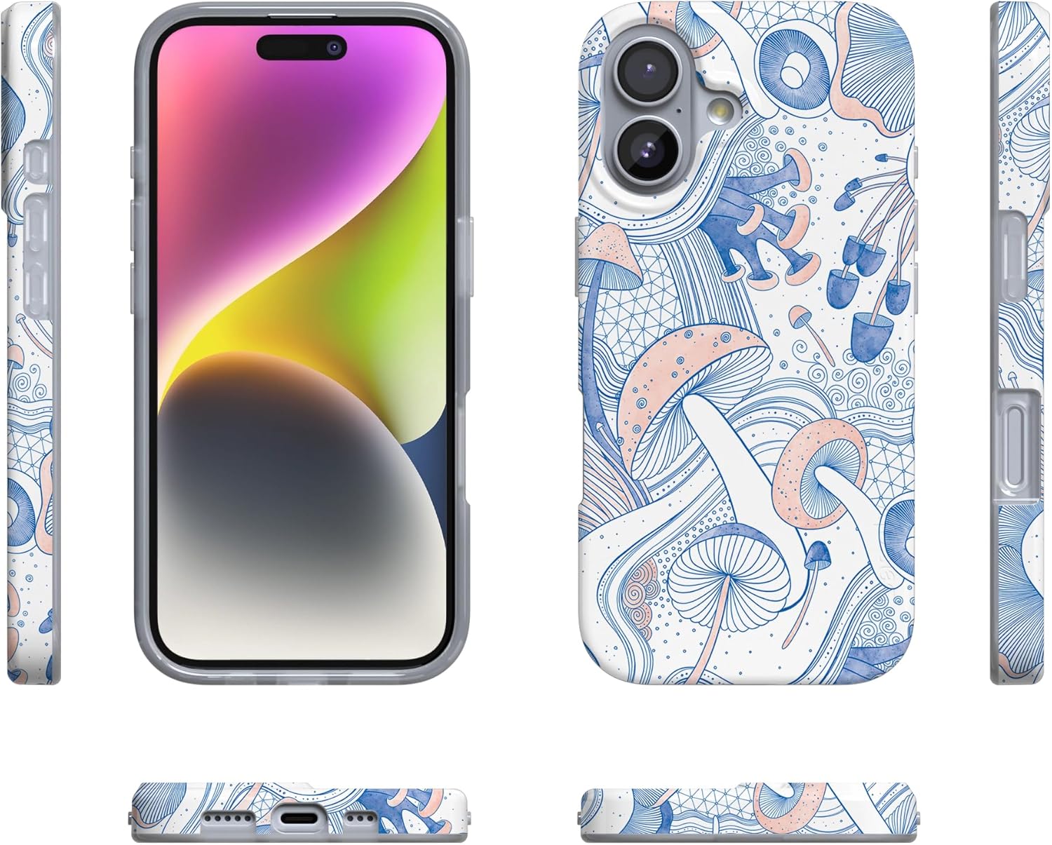 Casely iPhone 17 Case | The Fun Guy | Enchanted Forest Mushroom Floral | Compatible with MagSafe | Classic Ultra Slim Design