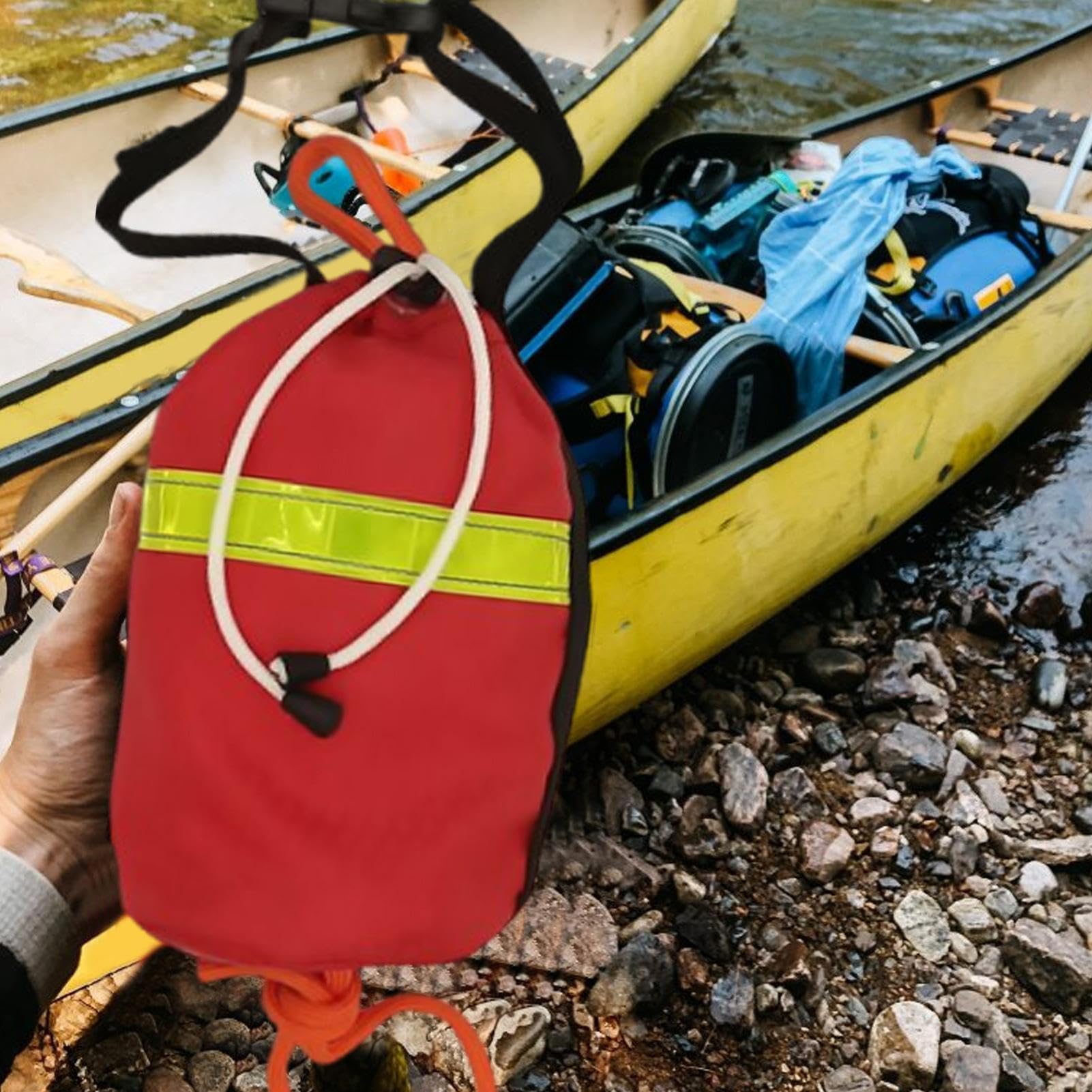 Rope Throw Bag ? Water Rescue Throw Rope, Durable Throw Line for Kajak & Boat Safety | 21.3 m Floating Rescue Rope Bag, Survival Gear Quick Access Deployment Bag for Lifeguards, Fishing, Outd