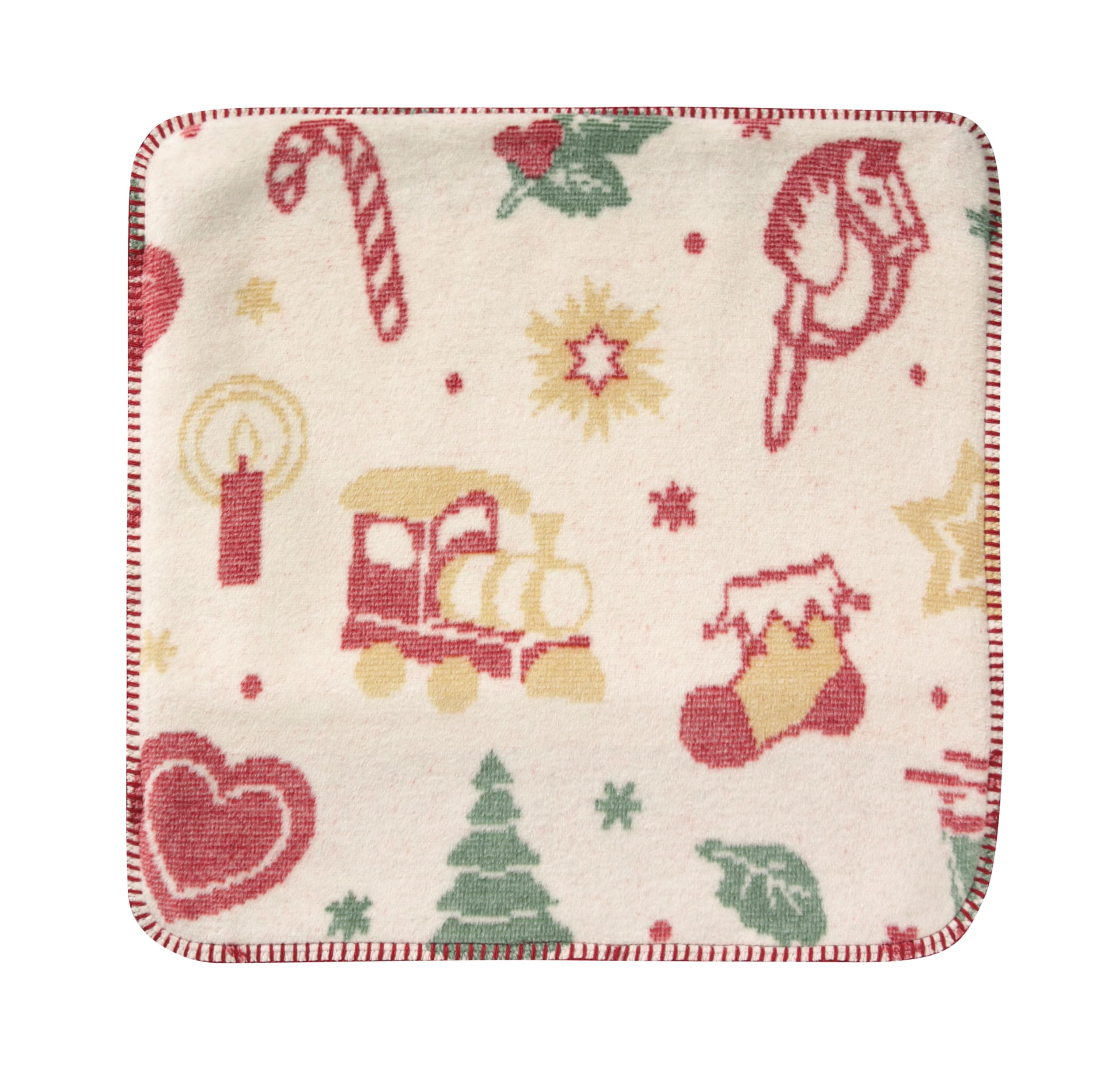 Villeroy & Boch Kissenhüllen Toy's Delight Allover Creme 50x50 cm | Made in Germany , Kissenhülle mit bunten Weihnachtsmotiven, Dekokissen, OEKO-TEX Made in Green, hochwertiges Zierkissen