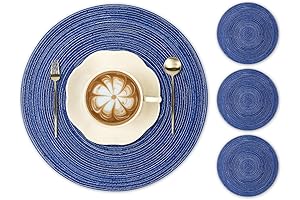 PECULA 15" Braided Blue Placemats (Set of 4)