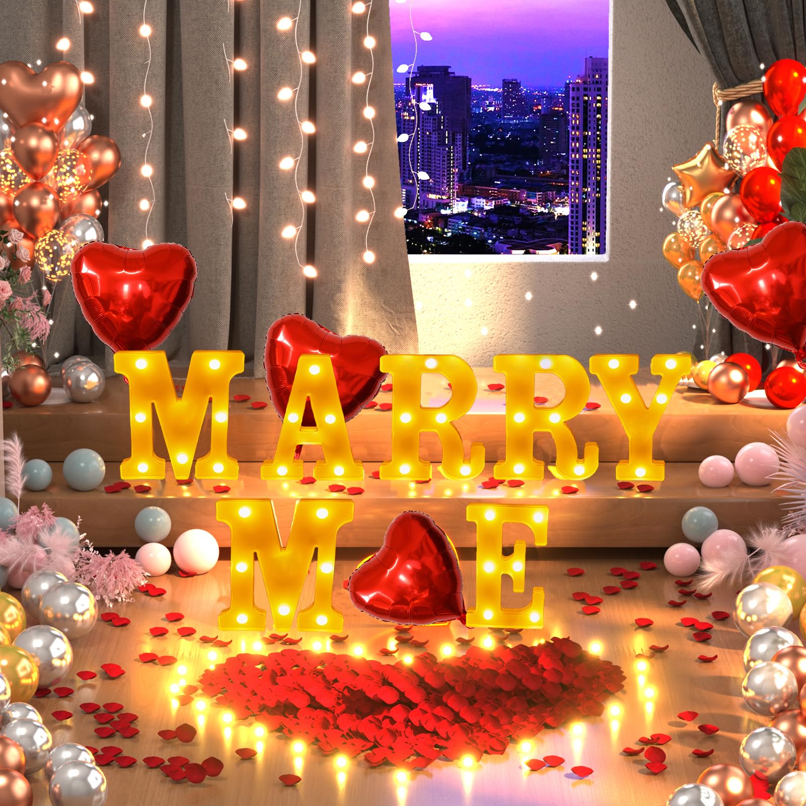 Amazon.co.jp: TUSAUW Marry Me ライトアップレターキット Marry Me 