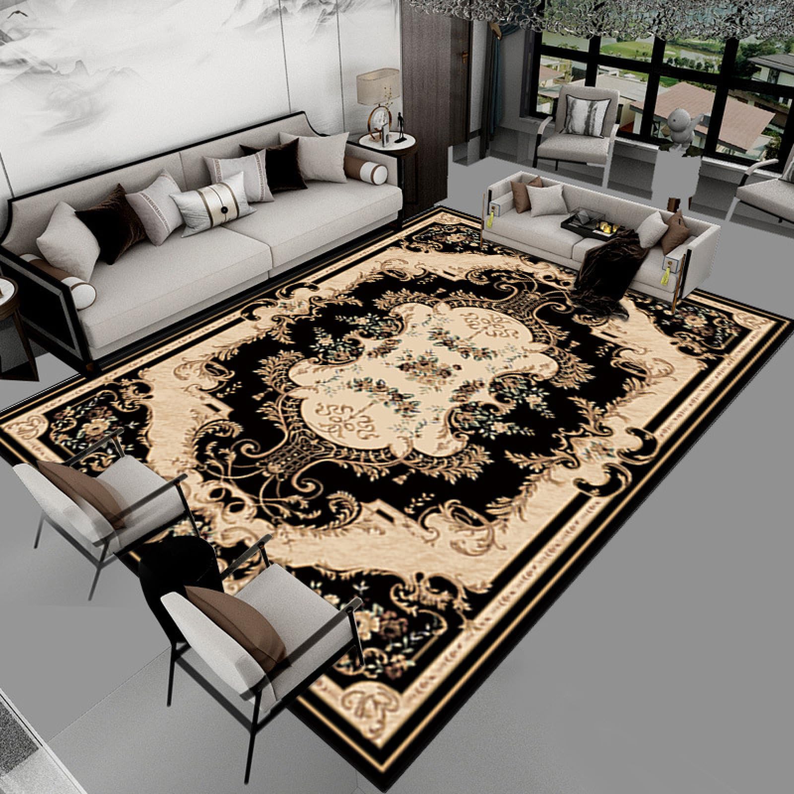 Felpudo Entrada Casa Negro Elegante Alfombra Salon Lavable Alfombra Entrada Casa Exterior Poliéster Felpudo Exterior Lluvia Suave Alfombras de Habitacion Salon Antideslizante Tapete 100x150cm