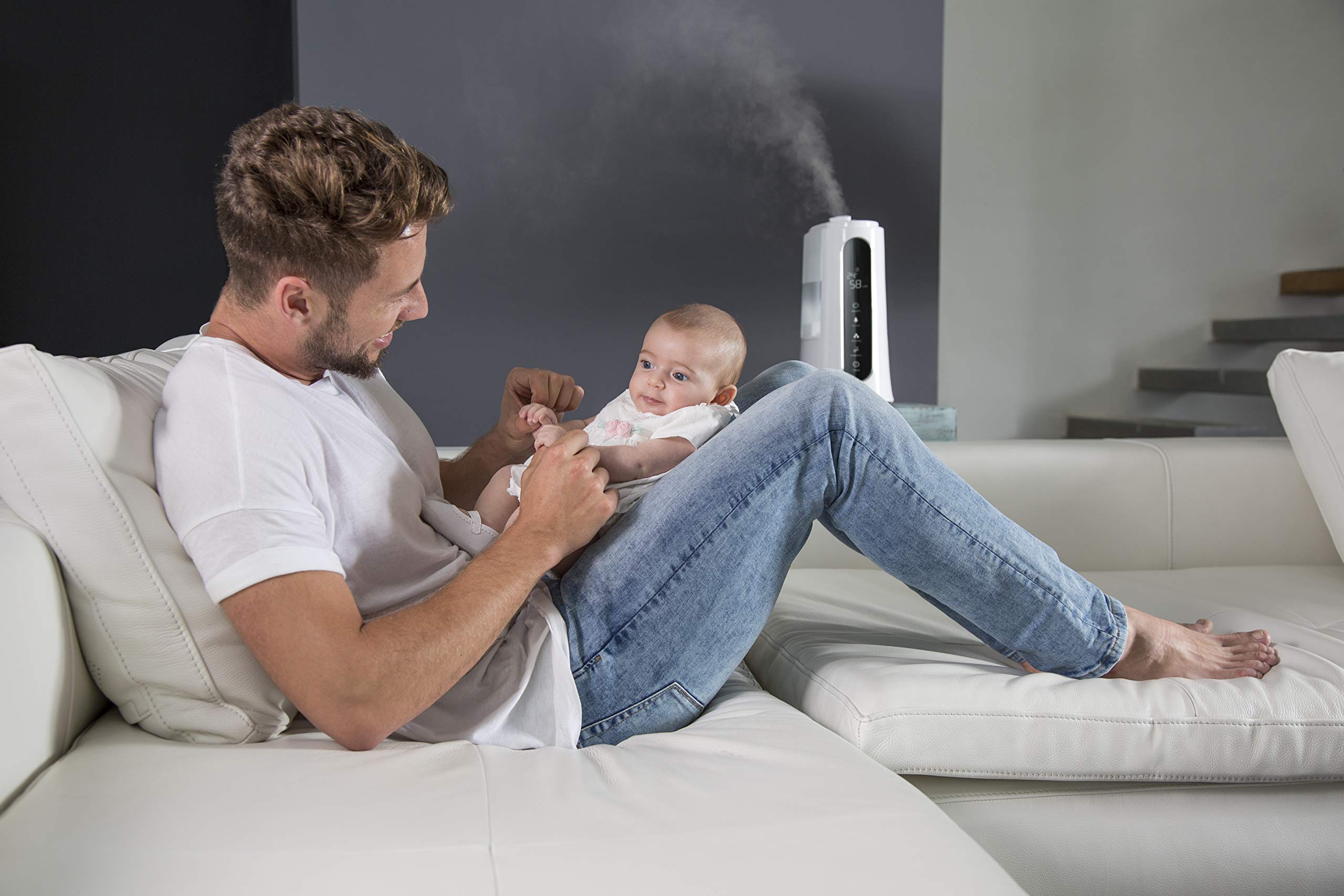 Miniland Humitouch Pure - Humidificador Ultrasónico Programable, com Ozonizador y Aromaterapia, más de 50 Horas de Autonomía, Capacidad 5L