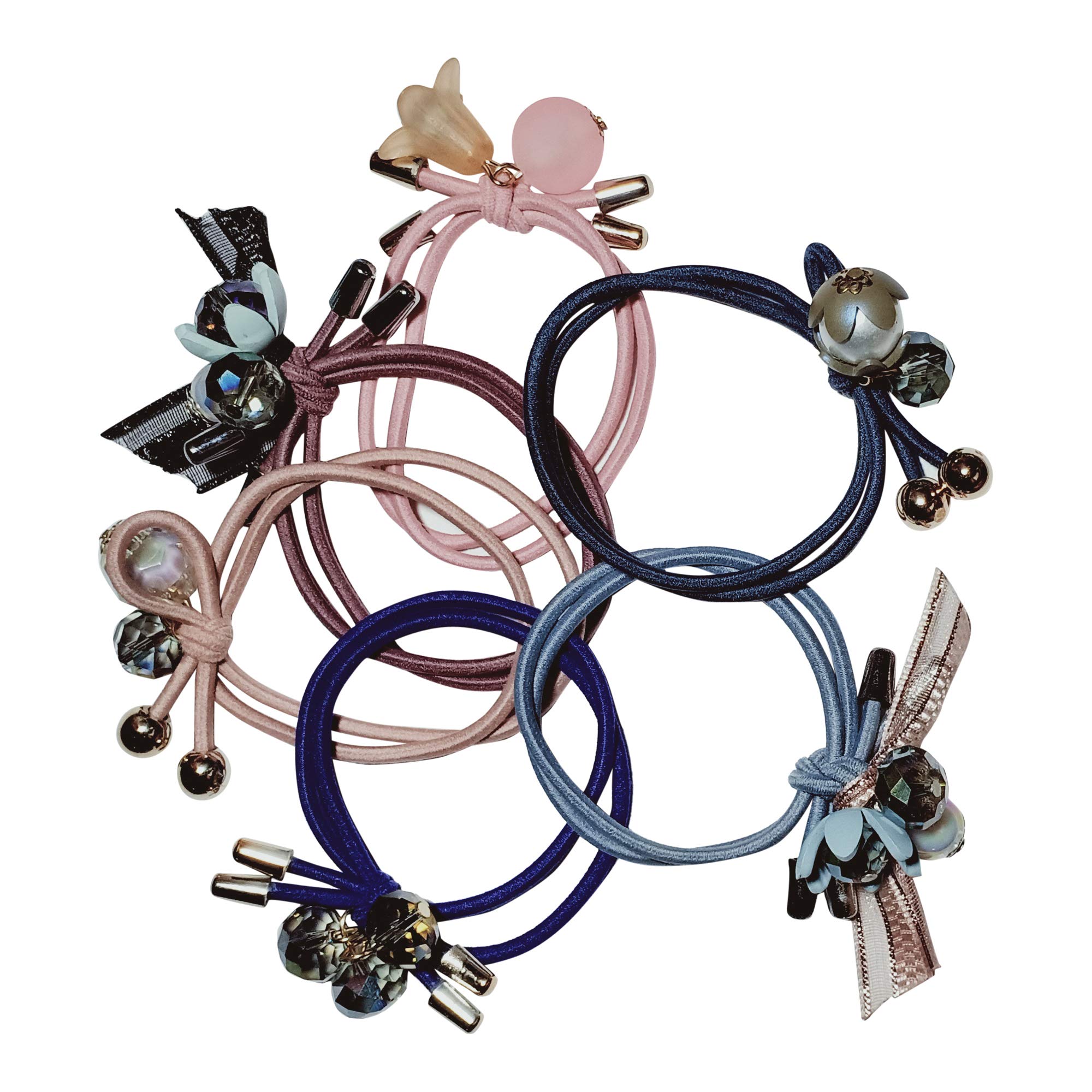 DKBStylist Hair Rubber For Girls-Women Pack of 6 (Random Assorted Colour & Design)