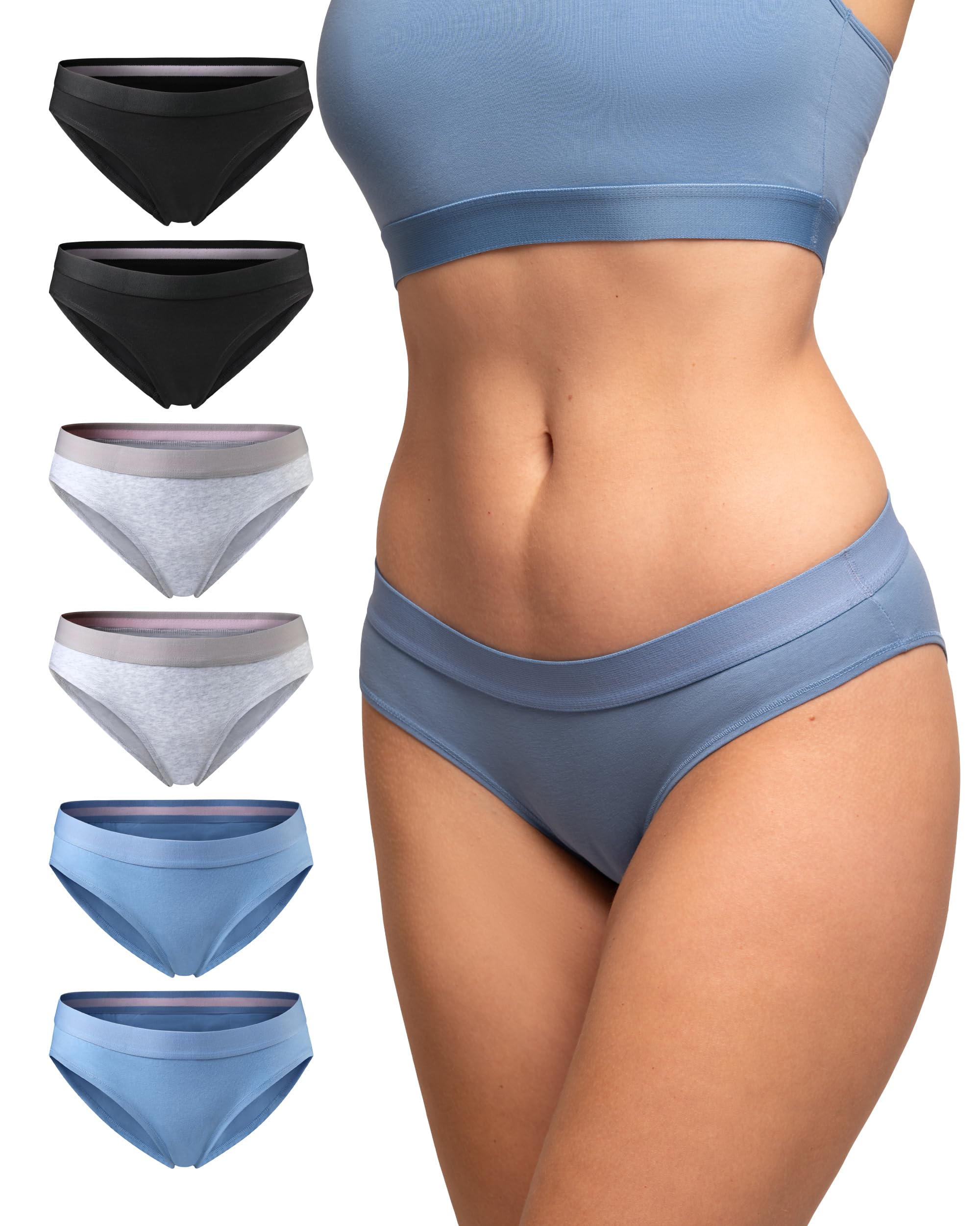 DANISH ENDURANCE Damen Slips aus Bio-Baumwolle, Damen Unterhosen, Stretchy, Bequem, Weich, 3er | 6er Pack