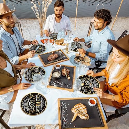 Miniatura 5 de Wiooffen 48 platos vintage de 60 platos de papel para fiestas en 1963, 60 tema, cumpleaños, postre, platos desechables para cenas, saludos a 60