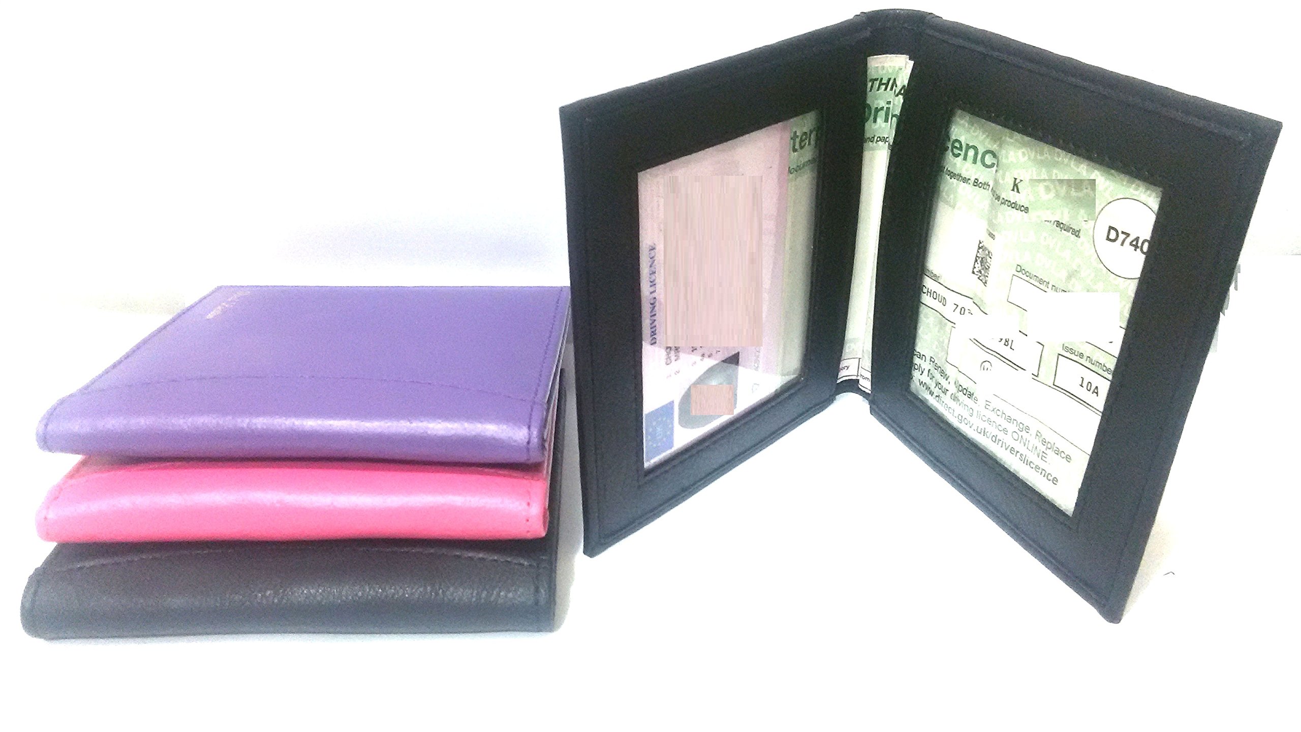 Custodia Protettiva In Pelle Per Patente Di Guida Con Tasca Trasparente - Dimensioni 12,5 X 9 Cm, Porta Documenti Auto