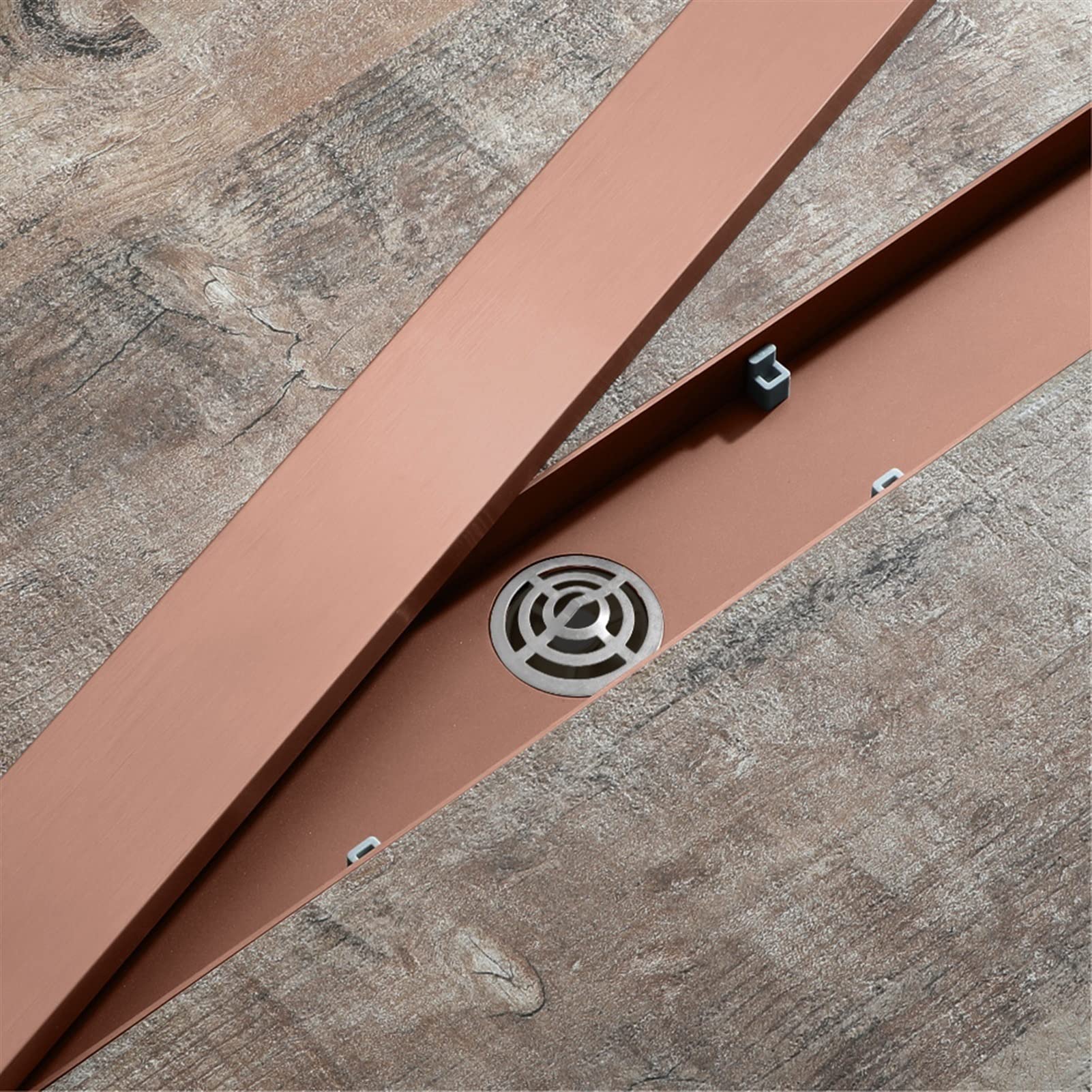 XBTGS Linearer Duschablauf mit Flieseneinsatzrost, 60 cm, professionell, gebürsteter 304 Edelstahl, rechteckig, Duschablauf, Bodendusche, gebürstetes Nickel