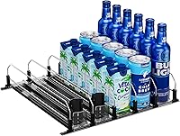 Vista 8 de Puricon Organizador de Bebidas para Refrigerador - Con Resorte, Autoempujable para Latas de Refresco y Botellas de Cerveza - 5 Filas, Blanco