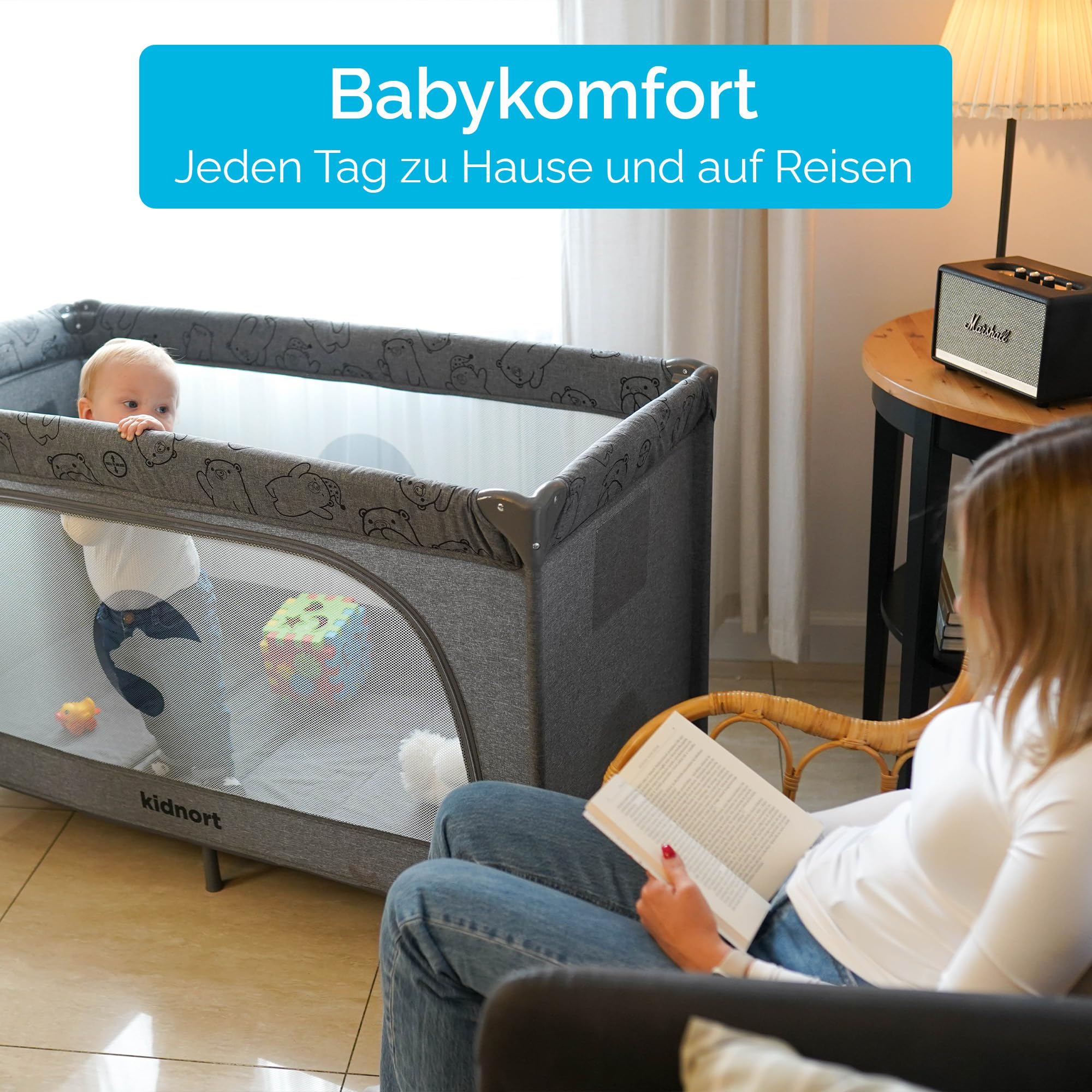 Łóżeczka niemowlęce, Crib, torba transportowa, Ihalig, ciemnoszary
