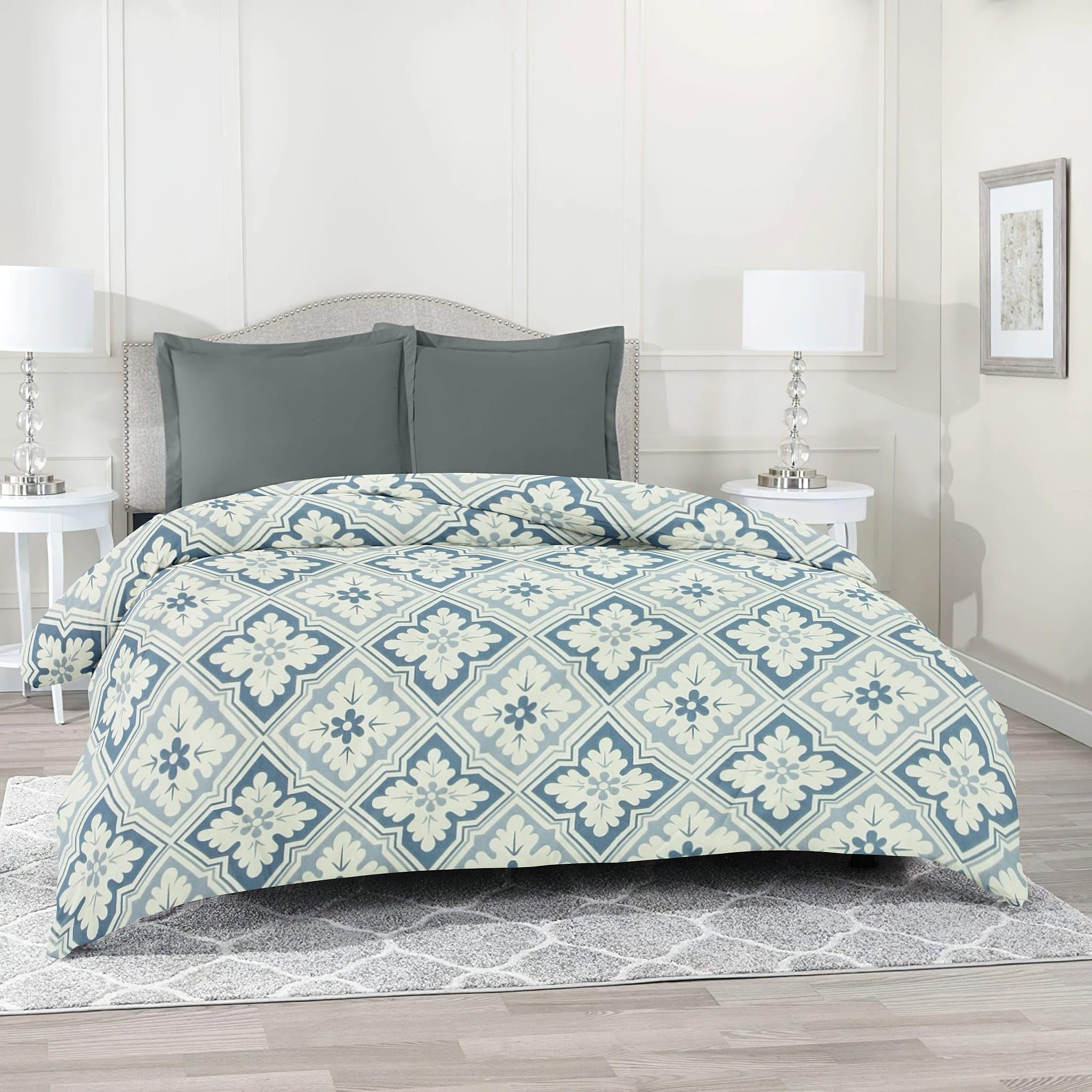 AURAVE Printed Multicolor Floral Duvet Cover/Quilt Cover with Zipper-image-35