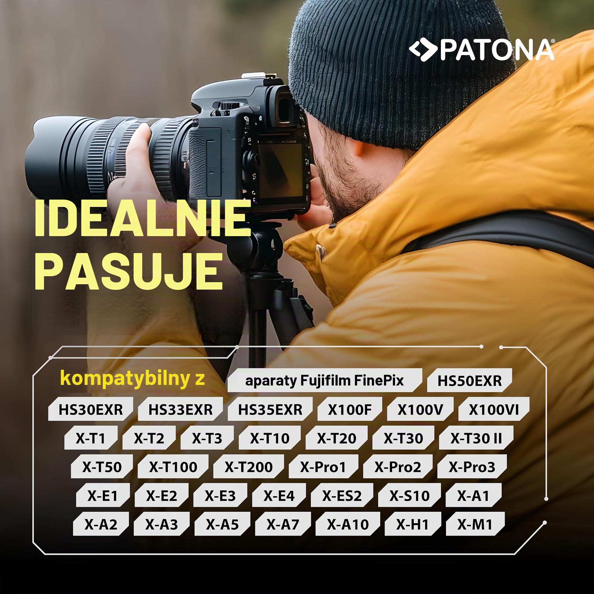 PATONA Zestaw Dual Ładowarka USB-C z 2X NP-W126S Protect, 1210mAh