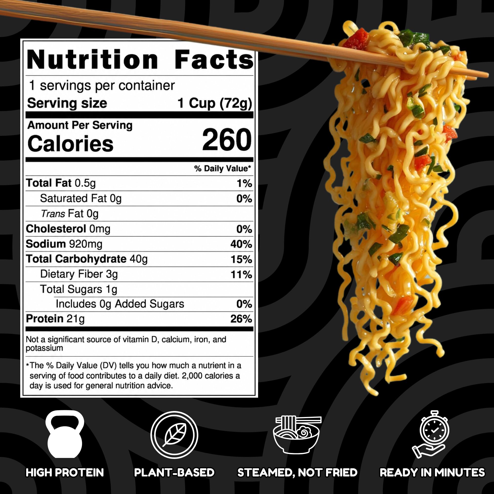 Power Noods Ramen de proteínas (paquete de 12)