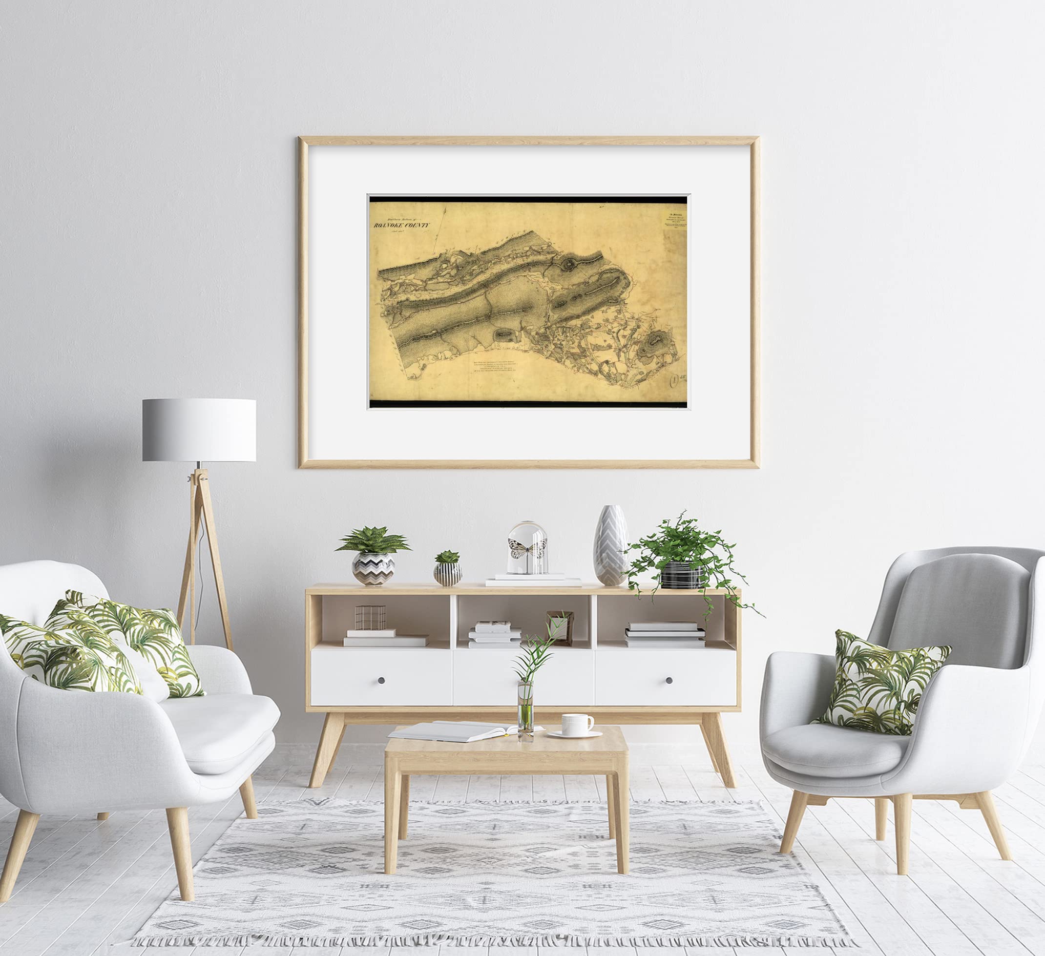 INFINITE PHOTOGRAPHS 1864 Map| Northern Section of Roanoke County| Civil War|Gilmer, Jeremy Francis|History