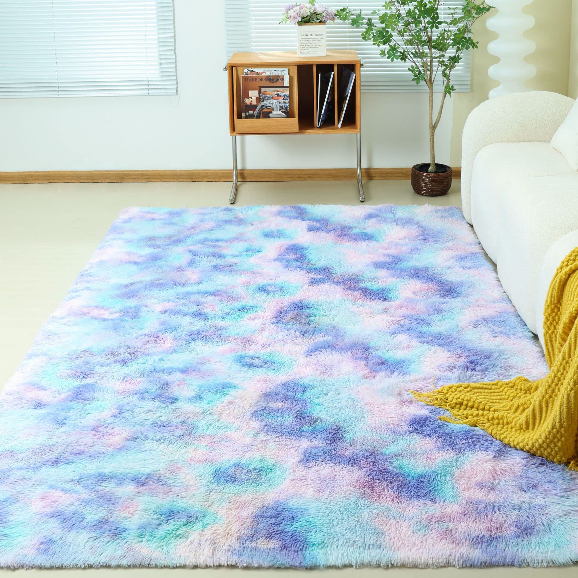 xinwanhong Carpet Shaggy Fluffy Shaggy, Raccoon Carpet Living Room, Anti-Slip Extra Large Carpet for Room Home Décor, Modern Long Pile Shaggy Bed Rug for Bedroom Hallway Kitchen,M,200 * 250CM