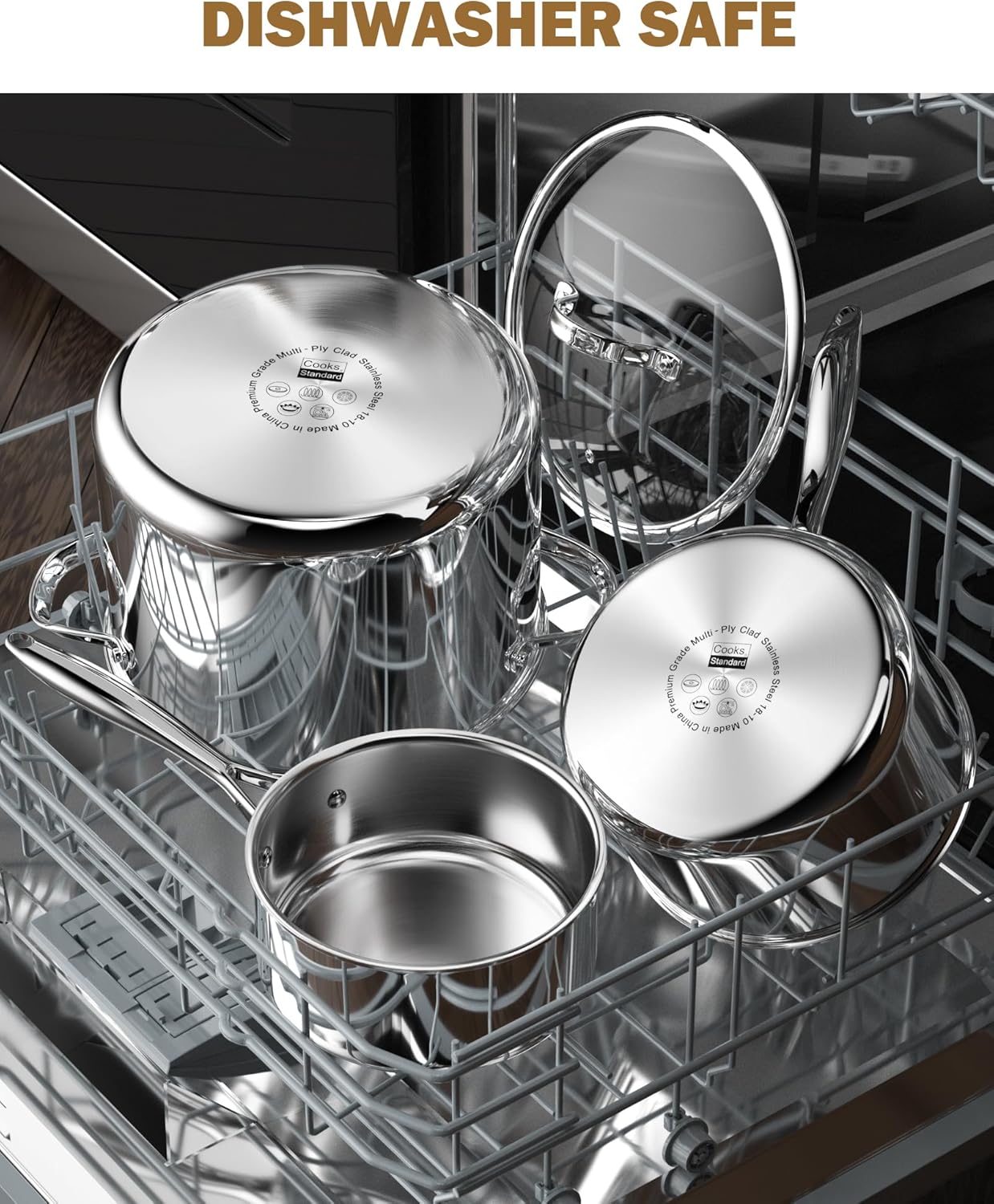 Cooks Standard Stainless Steel Saucepan with Lid, Multi-Ply Clad Sauce Pot 3-Quart, Silver - Image 8