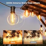 OHLUX Outdoor String Lights, 27FT G40 Globe LED Patio Lights with 13 Dimmable Plastic Bulbs 1 Spare, 2200K Waterproof Connectable Hanging Lights for Backyard Porch Cafe Party Decor, E12 Socket Base