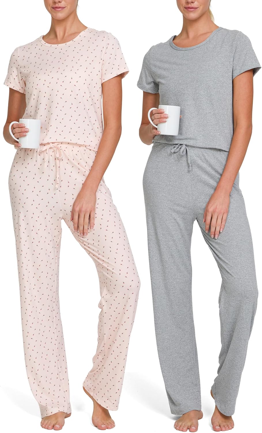 Ultra Performance 2 Pack Womens PJ Pajama Sets PJ’s Pajamas Pants Set's Ladies Soft Lounge Pjs Pajama’s For Women Set