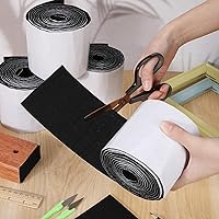 Vista 33 de Zonon 4 rollos de tiras de fieltro de 120 pulgadas con cinta adhesiva de fieltro para muebles, rollos de tiras autoadhesivas de poliéster resistente