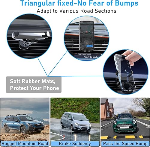 Miniatura 3 de Soporte de teléfono compatible con Chevy Malibu 2017-2022 para ventilación de automóvil, soporte para teléfono celular Malibu antivibraciones,