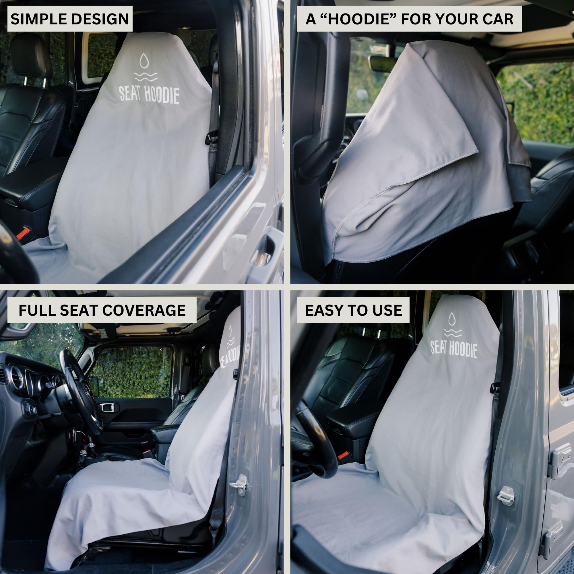 Seat Hoodie Car Seat Towel Premium Microfiber Towel Seat Covers for Cars Universal Fit Machine Washable Portable Car — view 3