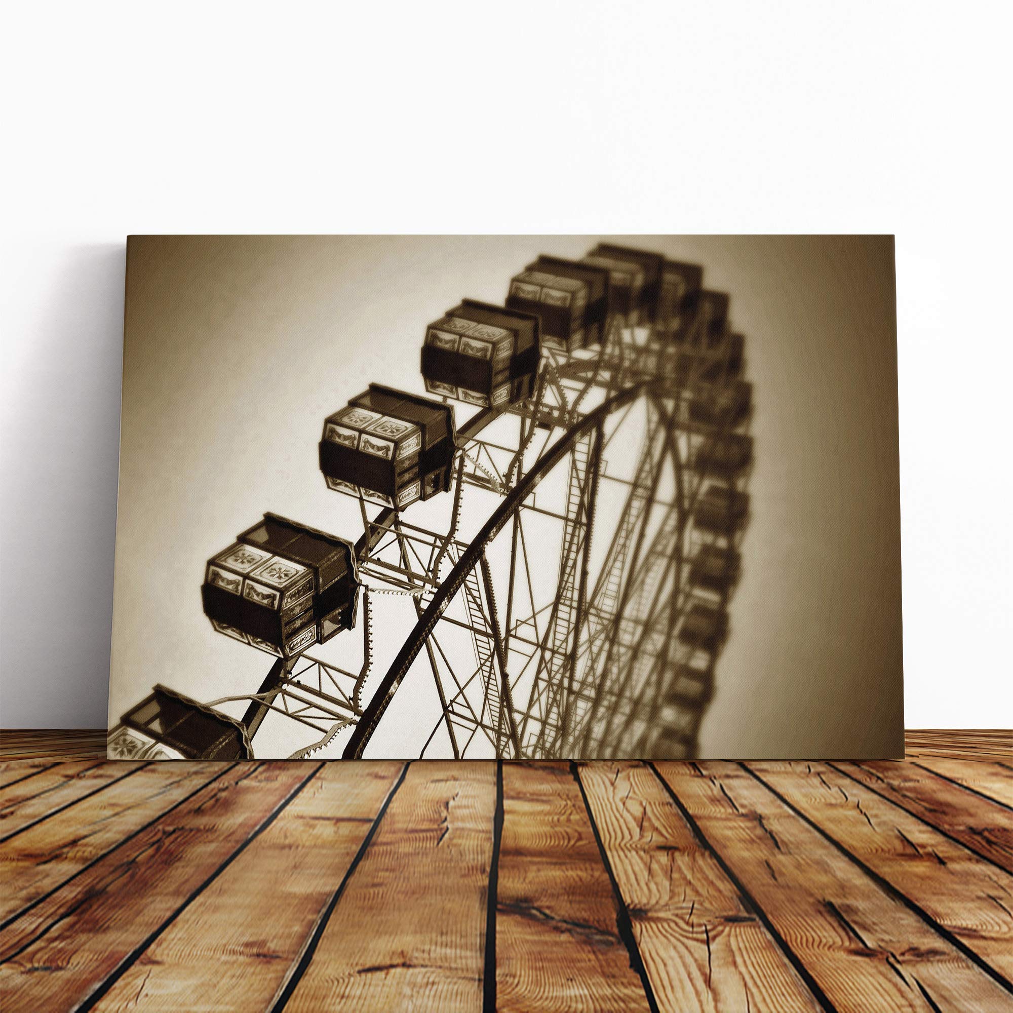 Ferris Wheel Fair Carnival (4) Canvas Print | Gallery Wrapped 30mm Frame Wall Art | 20x14 inches | Ready to Hang | Modern Picture | Living Room Bedroom Lounge Office