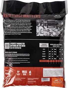 Traeger Grills Signature Blend 100% All-Natural Wood Pellets for Smokers and Pellet Grills, BBQ, Bake, Roast, 18 lb. Bag (Pack of 3)