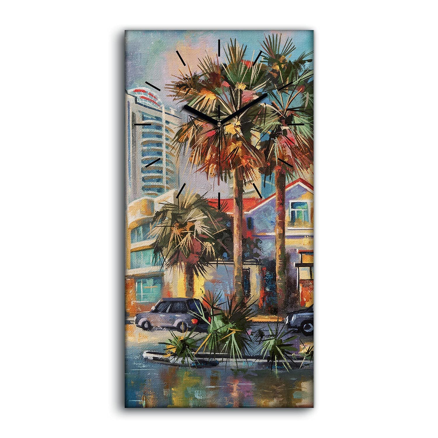Horloge sur toile salon chambre image art moderne silencieuse 30x60