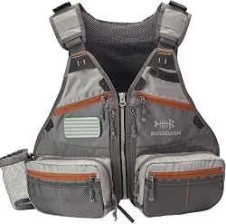 BASSDASH Fly Fishing Vest Adjustable Size with Detachable Water Bottle
