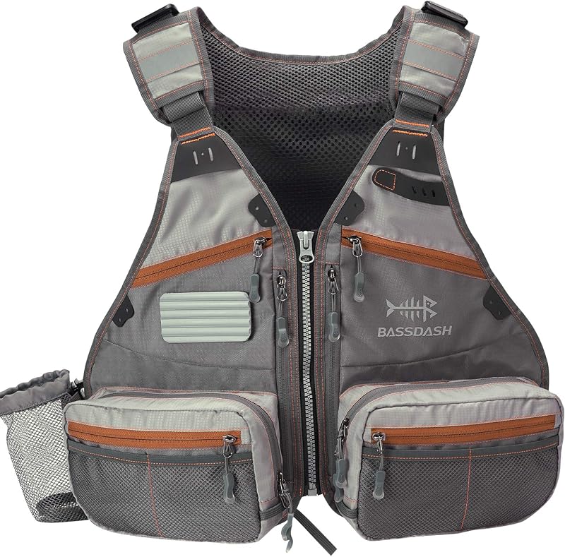 Fly Fishing Vest Adjustable Size with Detachable Water Bottle Holder for Men and Women FV07
