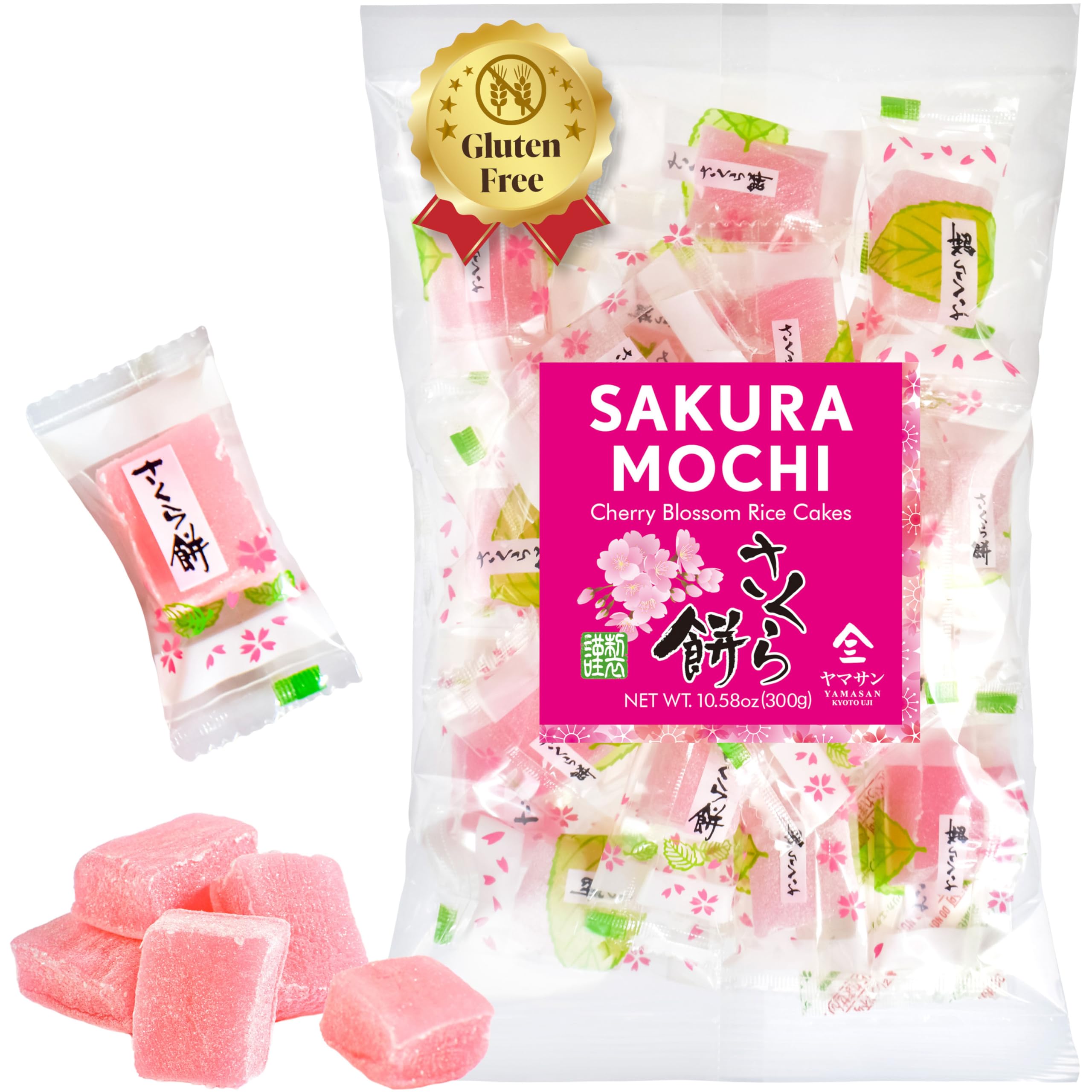 Amazon.com: YAMASAN KYOTO UJI Japanese Sakura Mochi Candies, Real