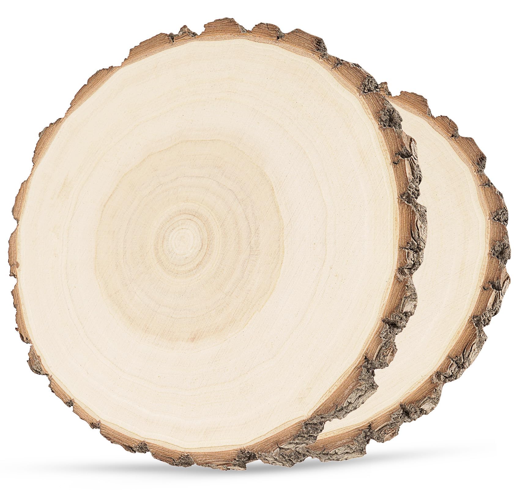 Lot De 6 Tranches De Bois Naturelles Rondes De 20,3 à 22,9 Cm - Kit De Cercles Pour Travaux Manuels Et Décorations De Mariage