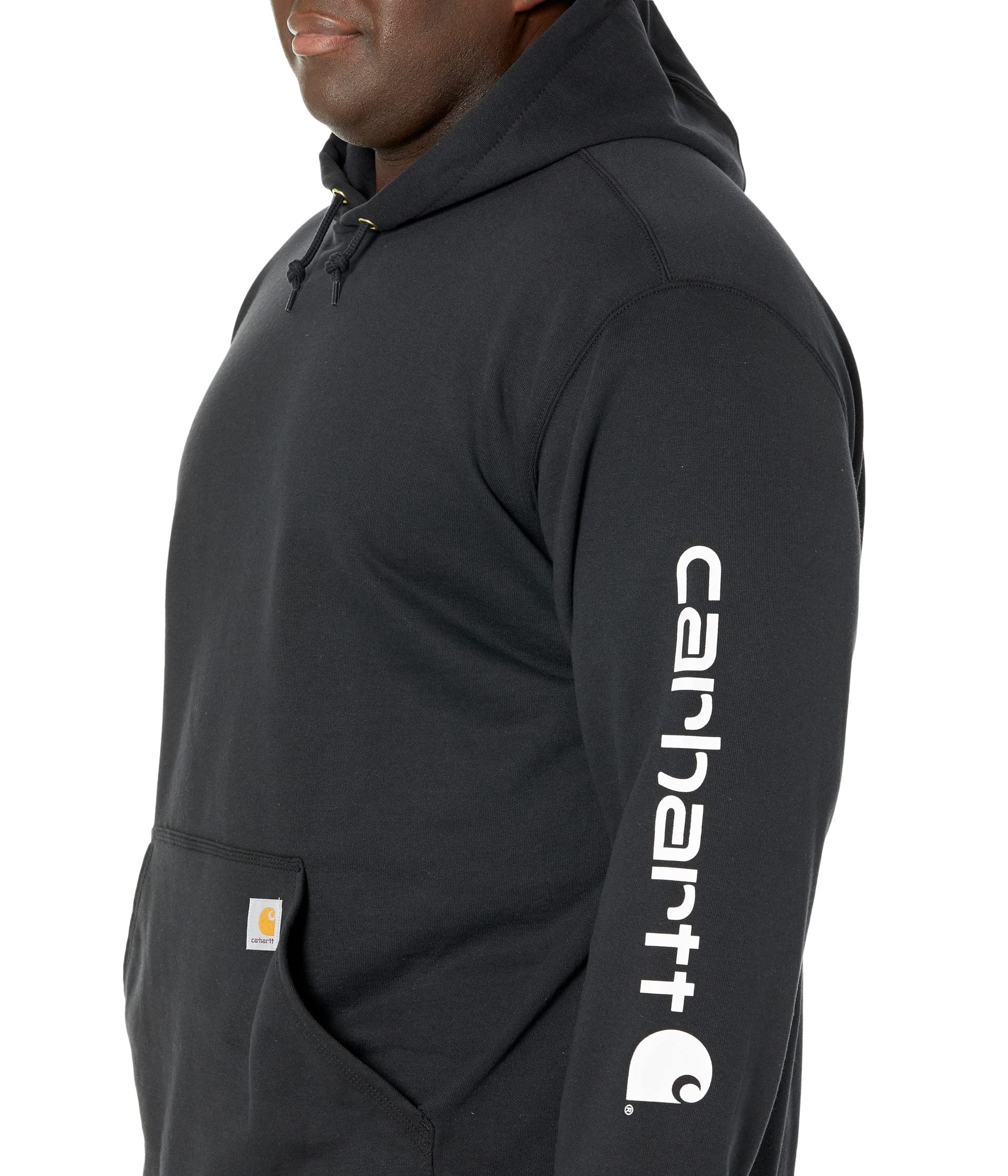 Carhartt Midweight Logo Sleeve Graphic Sweatshirt Sudadera, Negro, XL Plus Tall para Hombre