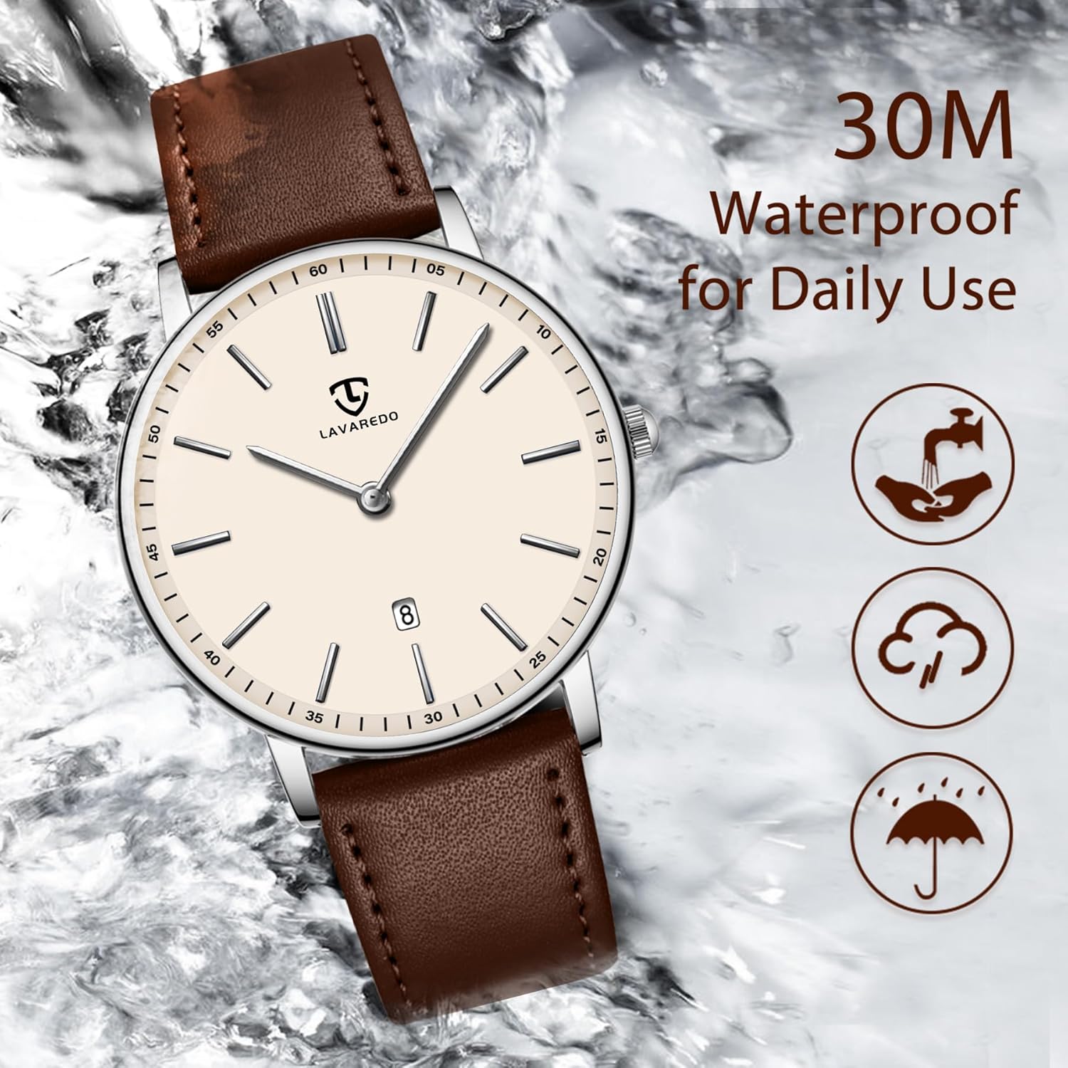 BEN NEVIS Watch, Mens Watch, Minimalist Fashion Simple Wrist Watch Analog Date with Leather Strap
