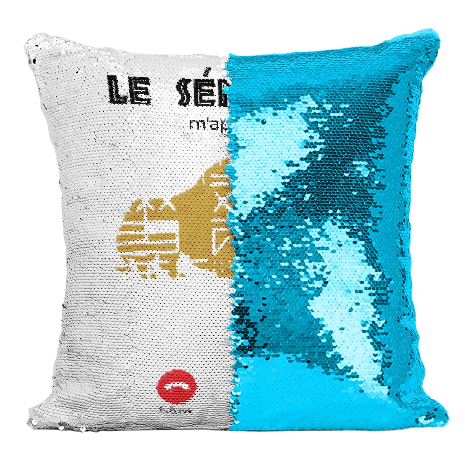 Housse Sequin Sénégal Coussin Paillettes Turquoise Décoration Ethnique Afrique
