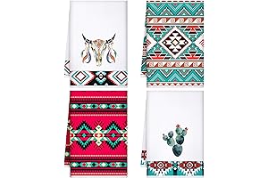 Mixweer Set of 4 Southwest Decor Kitchen Towels: Enrich Your Home Decor with Aztec Charm