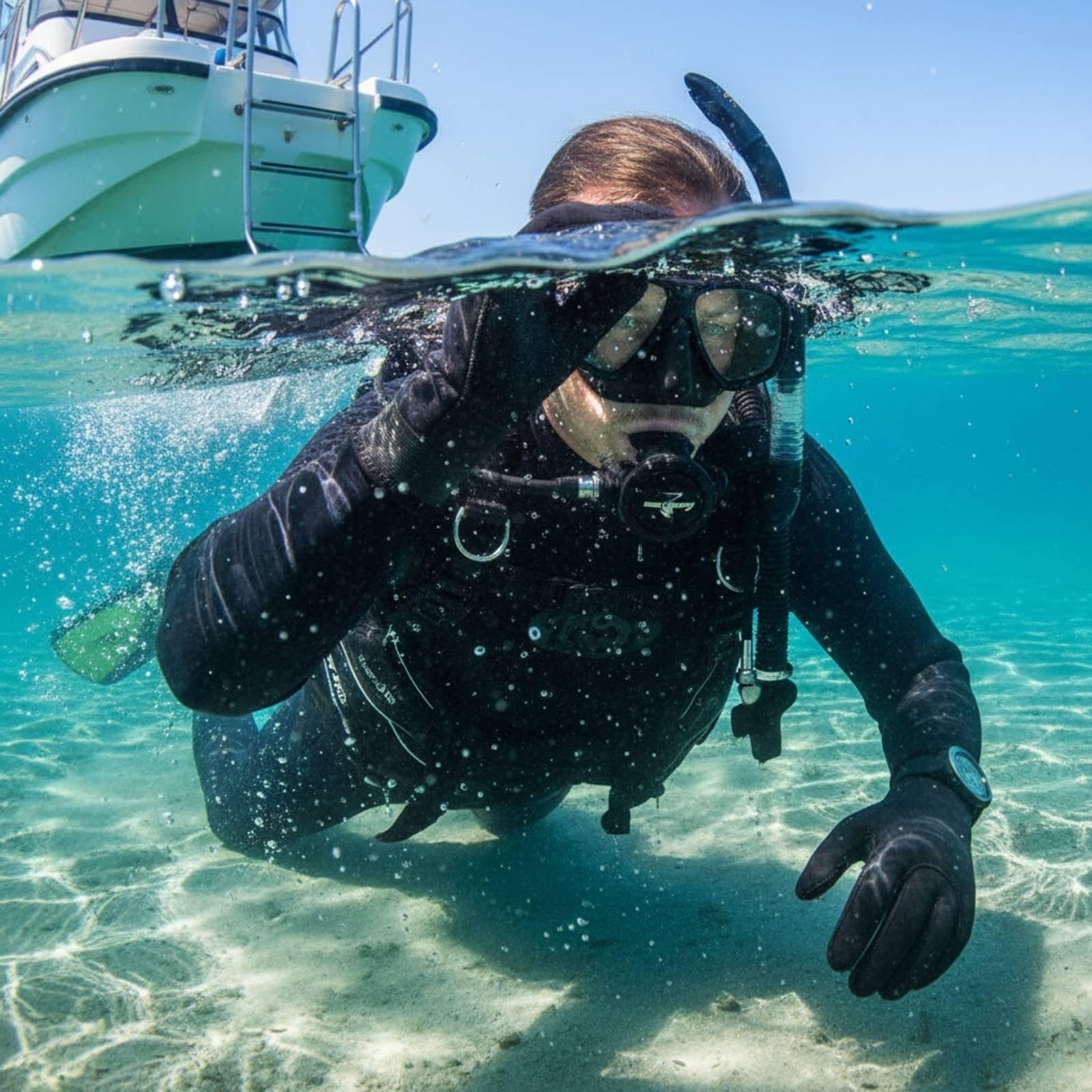 Capuchón de Neopreno para Buceo con Protector de Cuello para Mujer Gorro de Agua para Natación Guantes de Buceo Acolchados